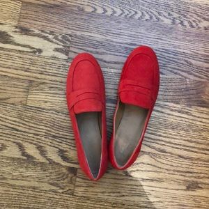 J. crew red suede flats